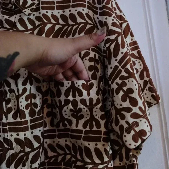 Zara Short Sleeves Button Up Tie Waist Crop Top Sz. XXL - Picture 6 of 6